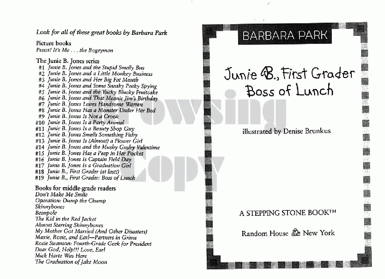 19 Junie B.First Grader Boss of Lunch扫描版.pdf,第2页预览