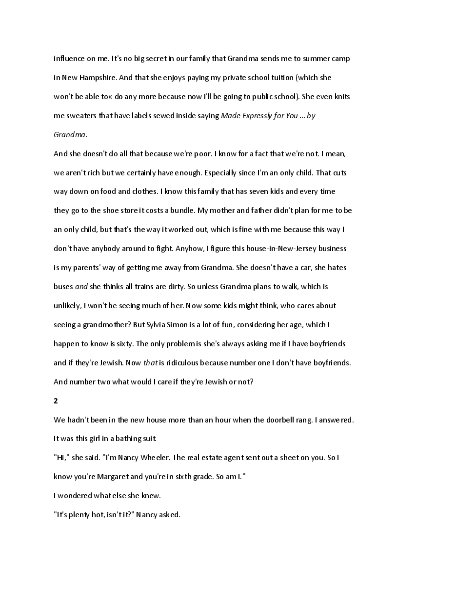 美国英文有声 Judy Blume 朱迪 布鲁姆5部Are You There God It's Me Margaret - Judy Blume.pdf,第3页预览