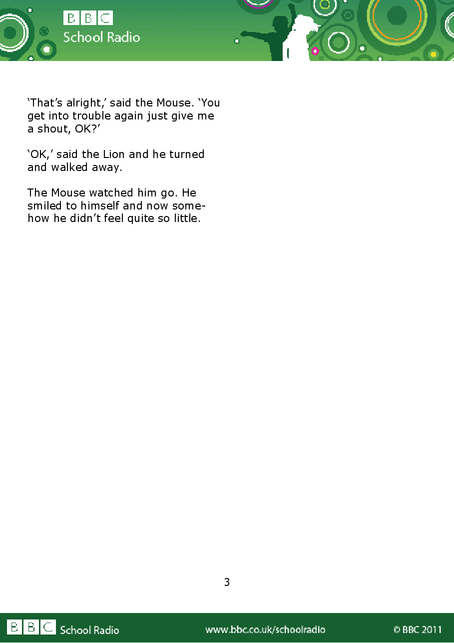 Aesop BBC的伊索寓言40故事17 the_lion_and_the_mouse.pdf,第3页预览