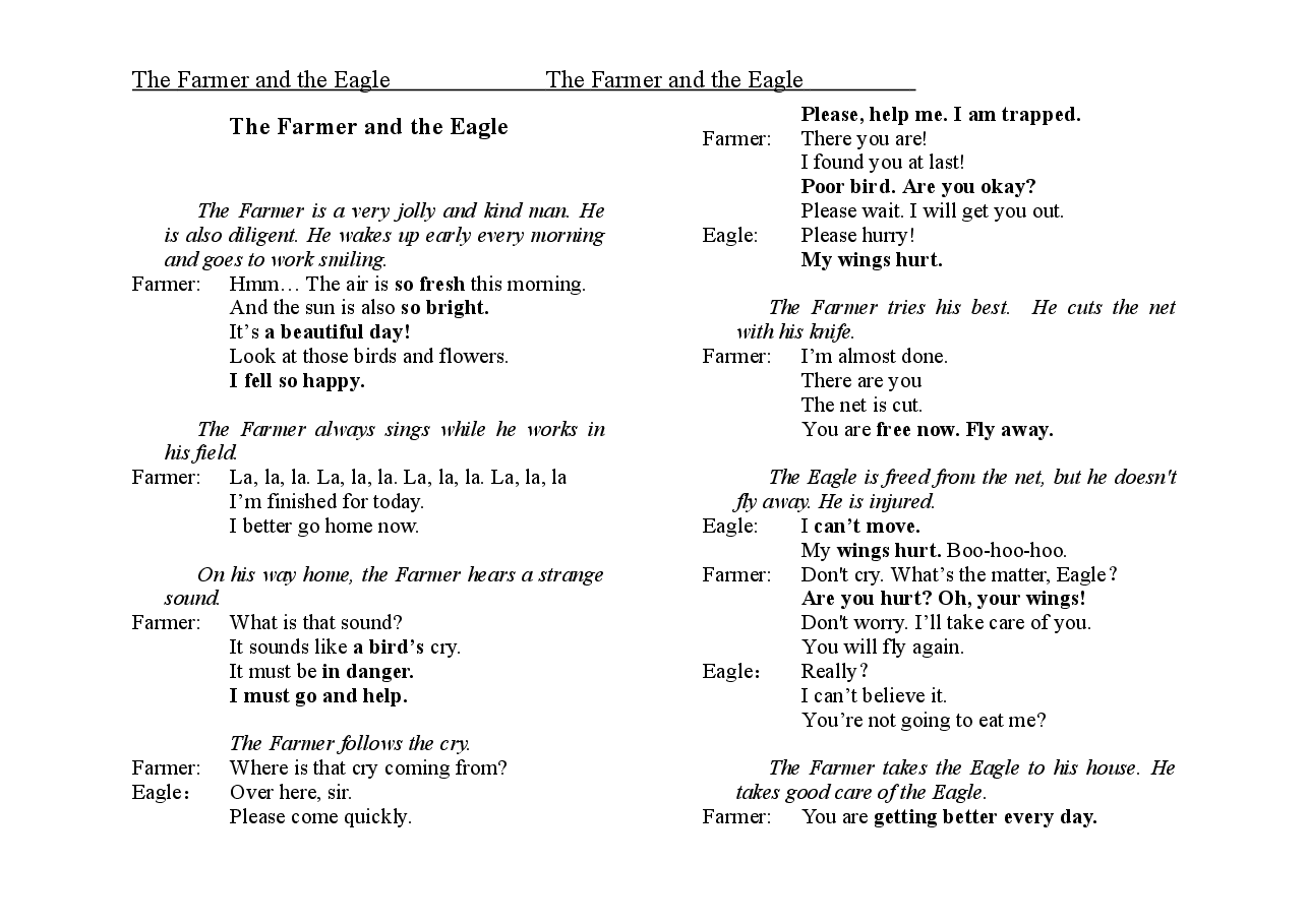 农夫与老鹰The Farmer and the Eagle.doc，第1页预览