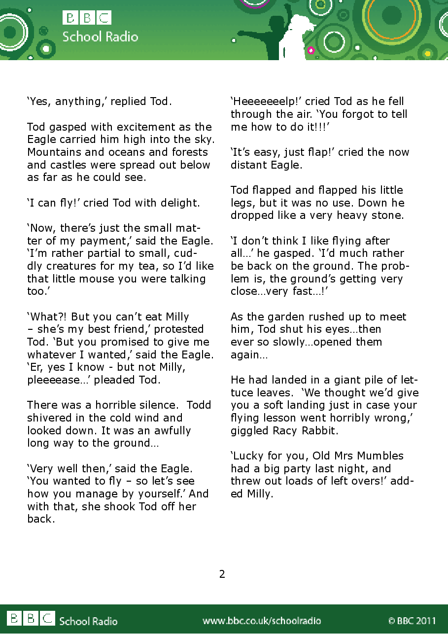 Aesop BBC的伊索寓言40故事34 the_eagle_and_the_tortoise.pdf,第2页预览