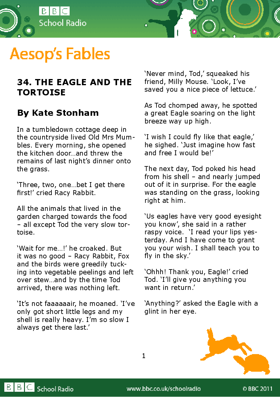 Aesop BBC的伊索寓言40故事34 the_eagle_and_the_tortoise.pdf,第1页预览