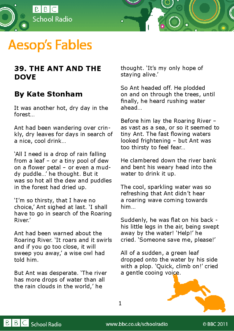 Aesop BBC的伊索寓言40故事39 the_ant_and_the_dove.pdf,第1页预览