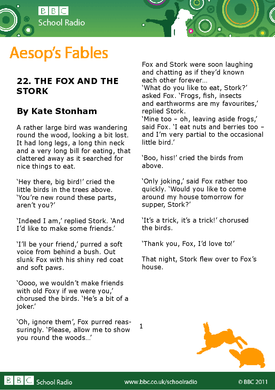 Aesop BBC的伊索寓言40故事22 the_fox_and_the_stork.pdf,第1页预览