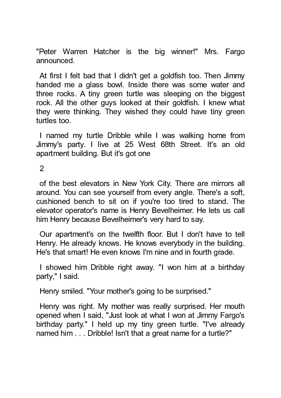 美国英文有声 Judy Blume 朱迪 布鲁姆5部Tales of a Fourth Grade Nothing - Judy Blume.pdf,第4页预览