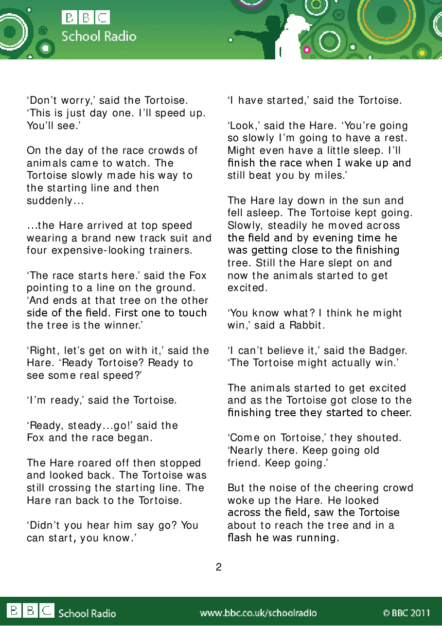 Aesop BBC的伊索寓言40故事01 the_hare_the_tortoise.pdf，第2页预览