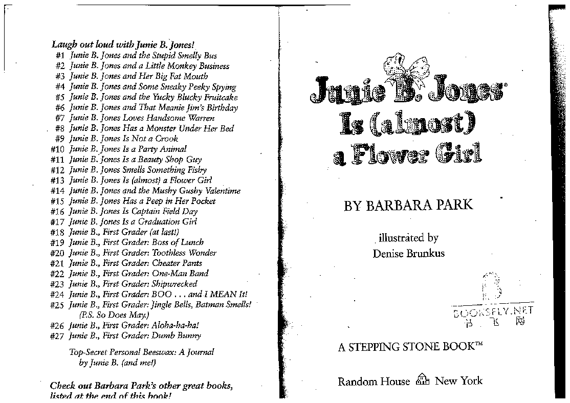 13 Junie B. Jones Is (Almost) a Flower Girl扫描版.pdf,第2页预览
