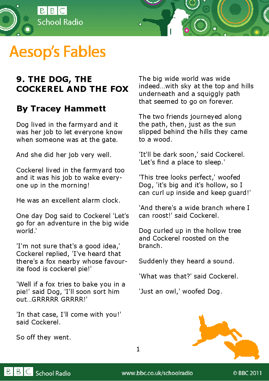 Aesop BBC的伊索寓言40故事09 the_dog_the_cockerel_and_the_fox.pdf,第1页预览