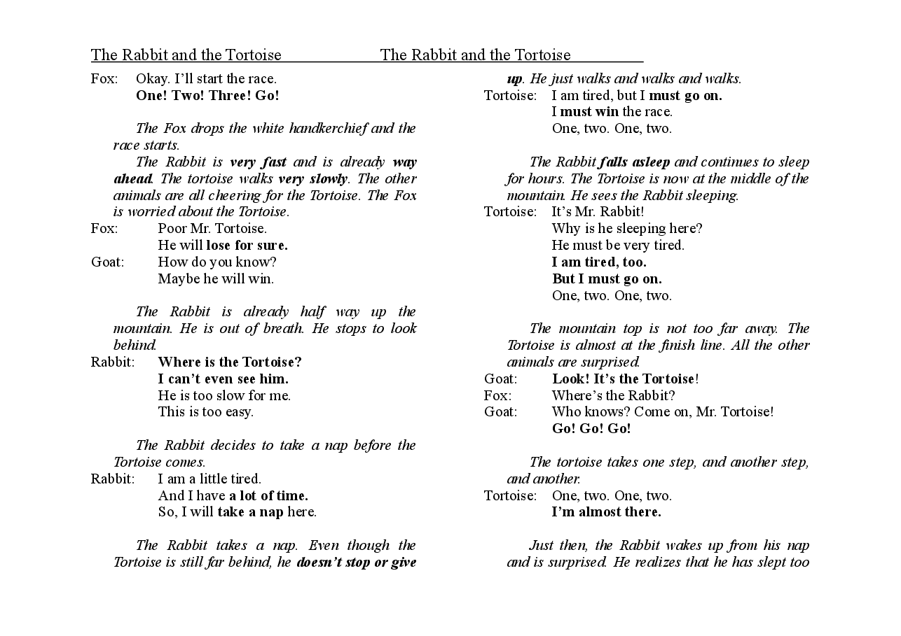 龟兔赛跑The Rabbit and the Tortoise.doc，第2页预览