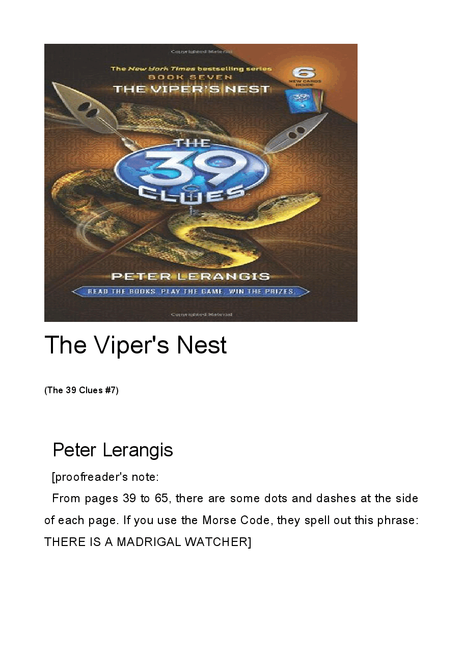 The_39_Clues_07_-_The_Viper_s_Nest_-_Peter_Lerangis.pdf,第1页预览