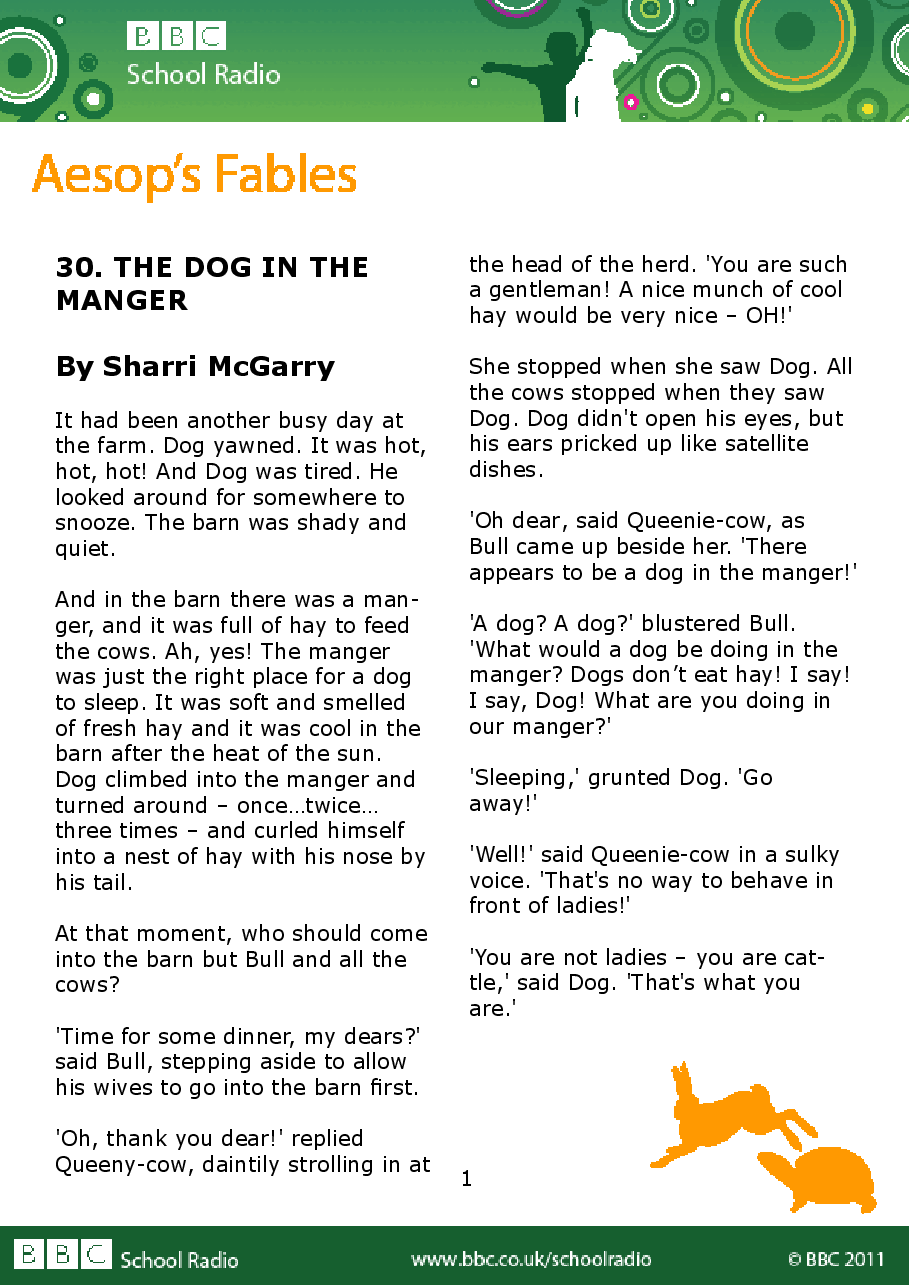 Aesop BBC的伊索寓言40故事30 the_dog_in_the_manger.pdf,第1页预览