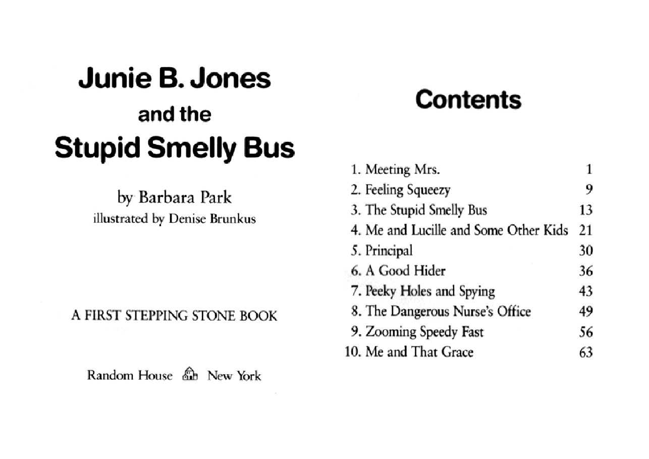 01 Junie B. Jones and the Stupid Smelly Bus扫描版.pdf,第3页预览