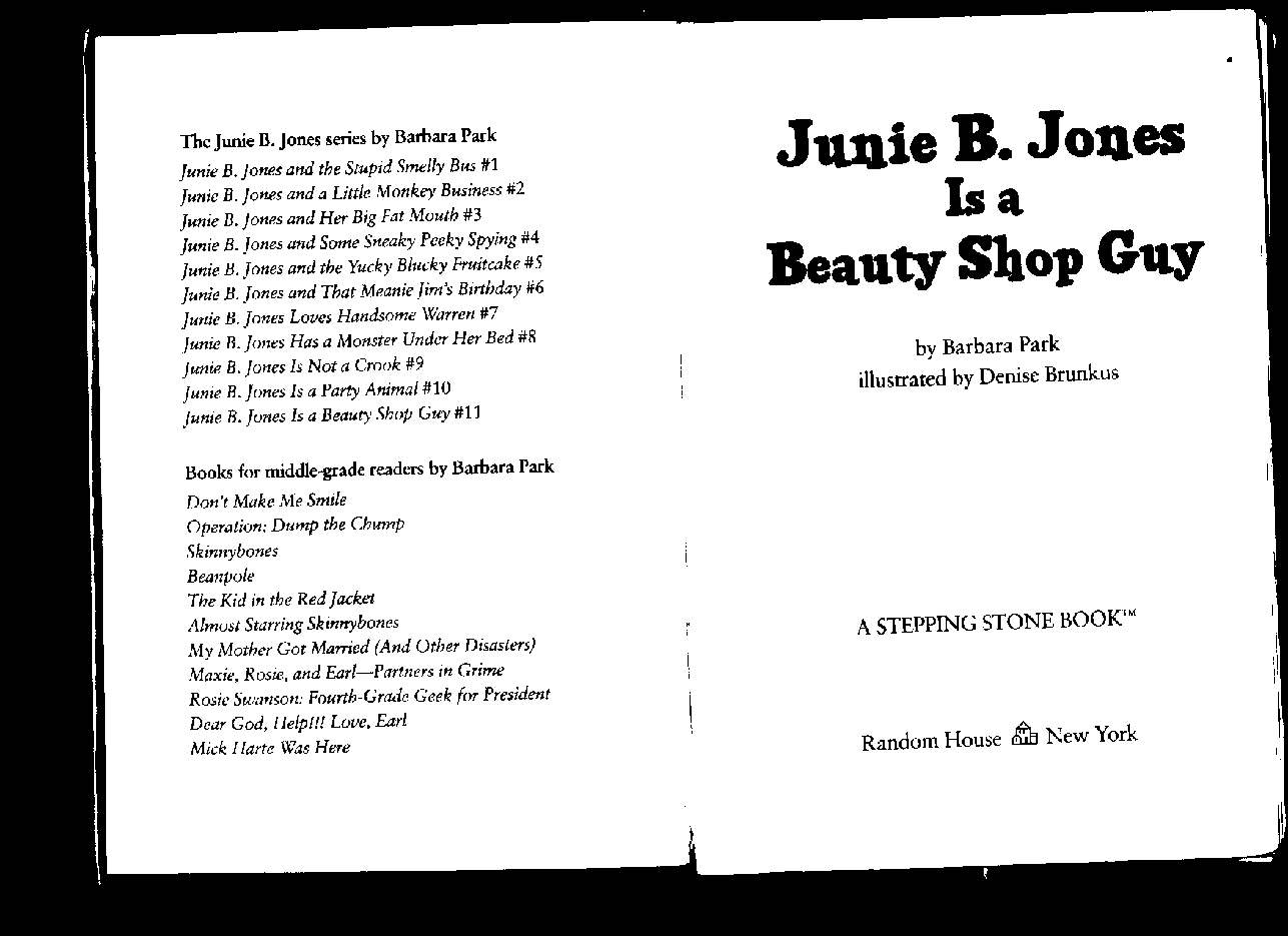 11 Junie B. Jones Is a Beauty Shop Guy扫描版.pdf,第2页预览