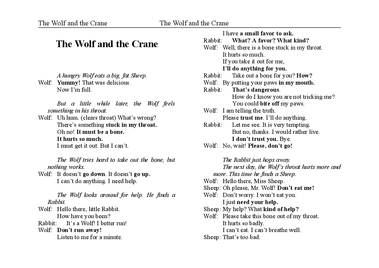 狼与鹤The Wolf and the Crane.doc,第1页预览