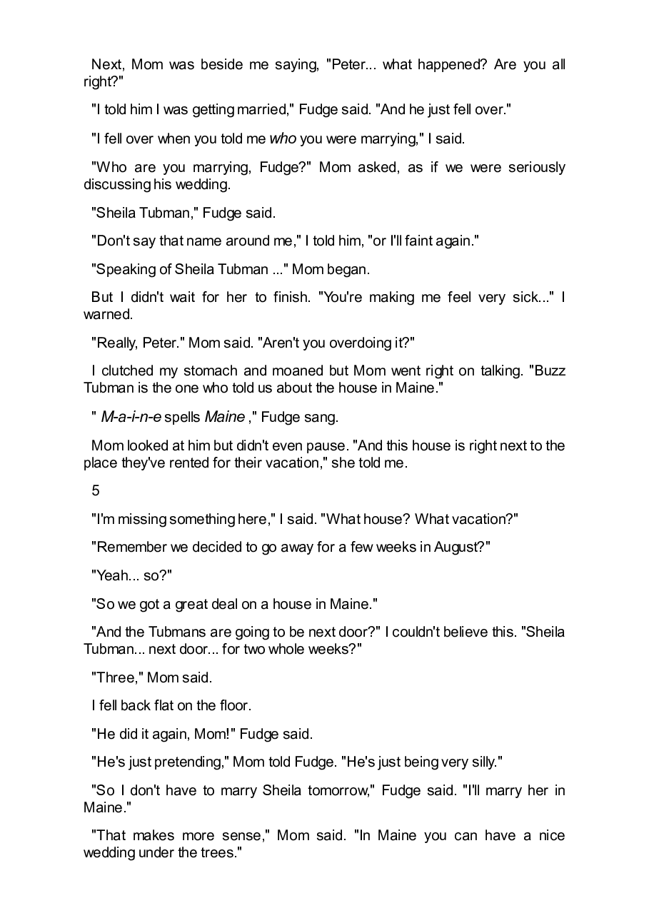 美国英文有声 Judy Blume 朱迪 布鲁姆5部Fudge-a-Mania - Judy Blume.pdf,第4页预览