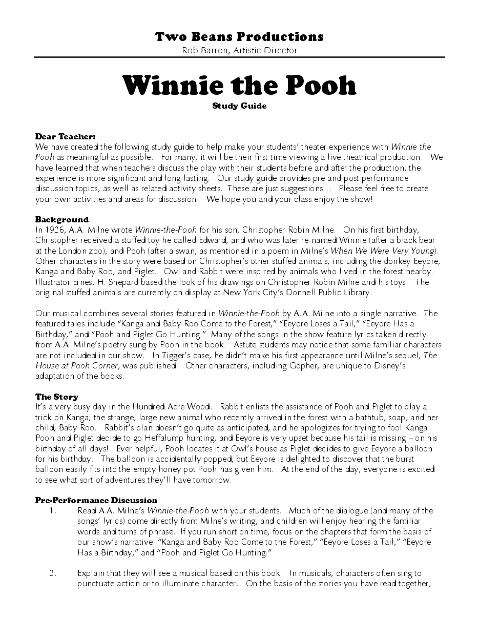 Winnie the Pooh Study Guide.pdf,第1页预览