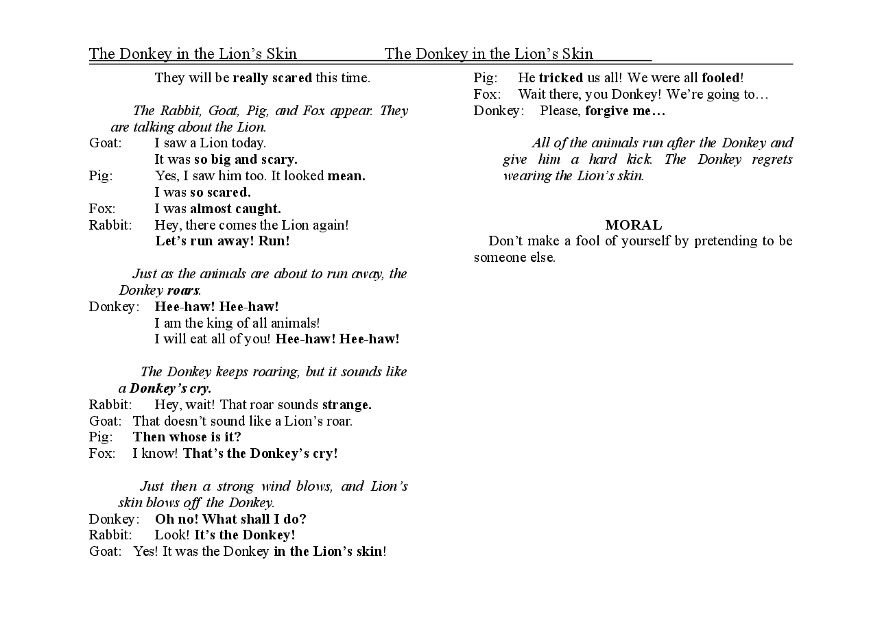 披着狮皮的驴子The Donkey in the Lion’s Skin.doc,第3页预览