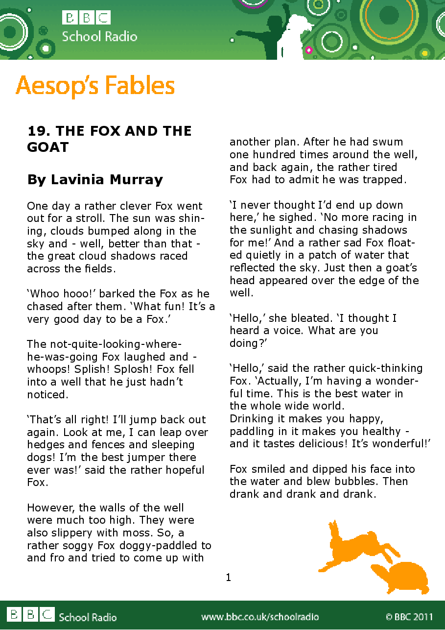 Aesop BBC的伊索寓言40故事19 the_fox_and_the_goat.pdf,第1页预览