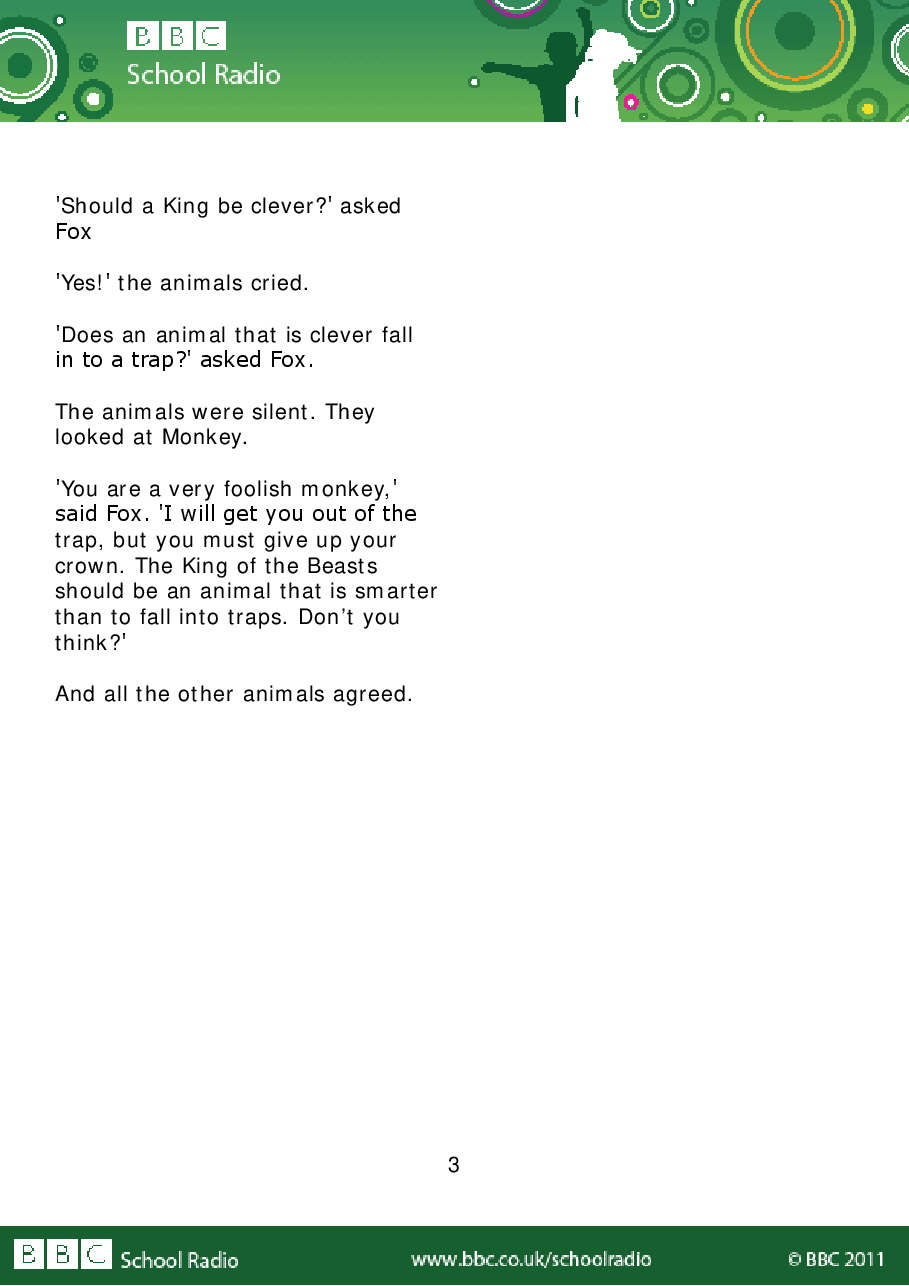 Aesop BBC的伊索寓言40故事04 the_monkey_as_king.pdf,第3页预览