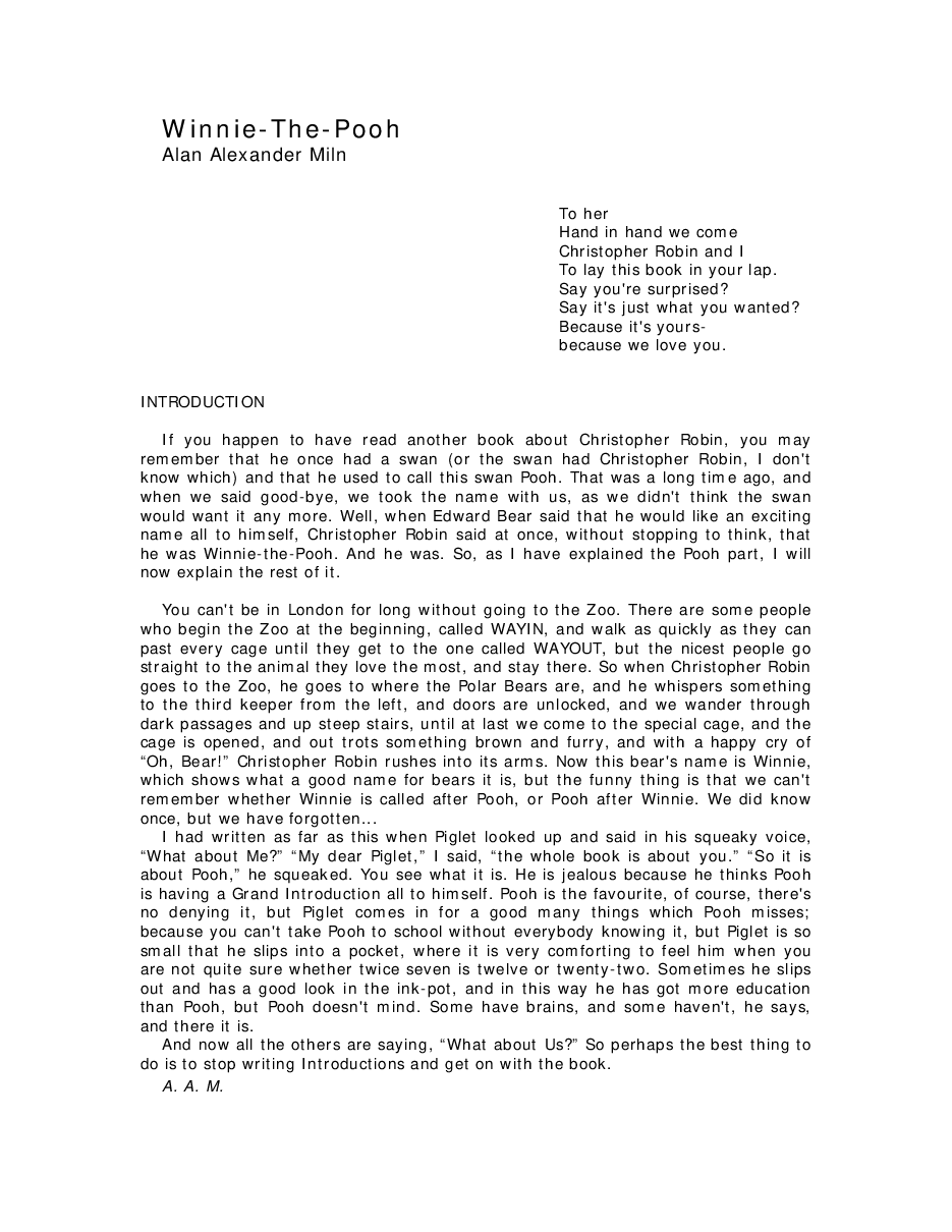 AA Milne - Winnie the Pooh.pdf,第1页预览