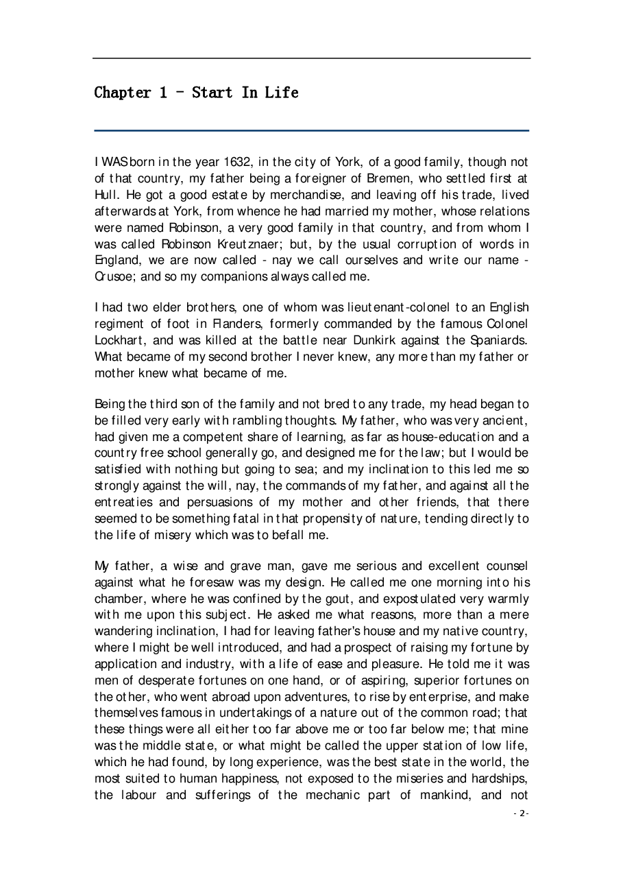 《鲁宾逊漂流记》(英文版).pdf,第3页预览