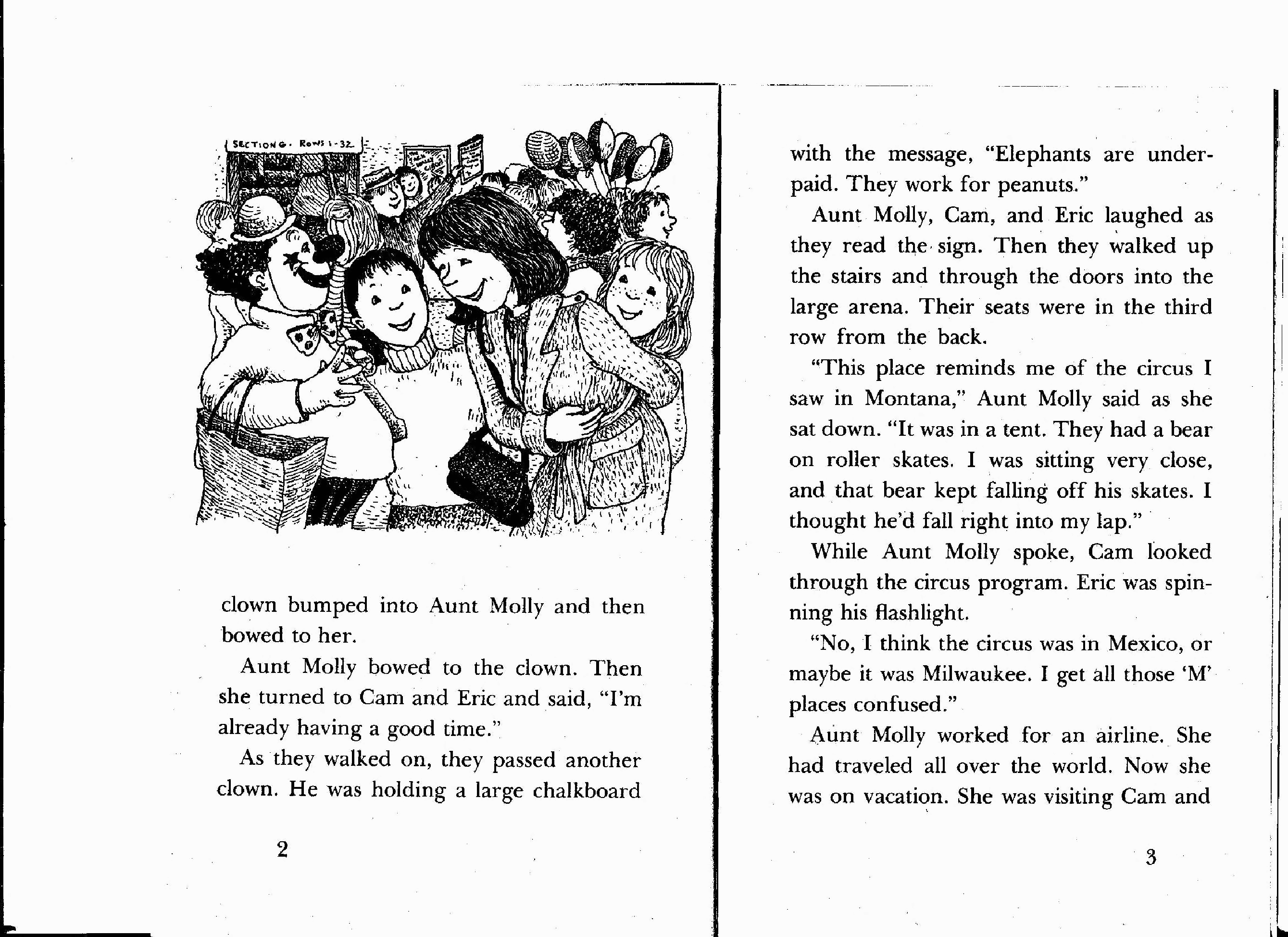 初级桥梁书英文绘本The Mystery of the Circus Clown.pdf，第2页预览