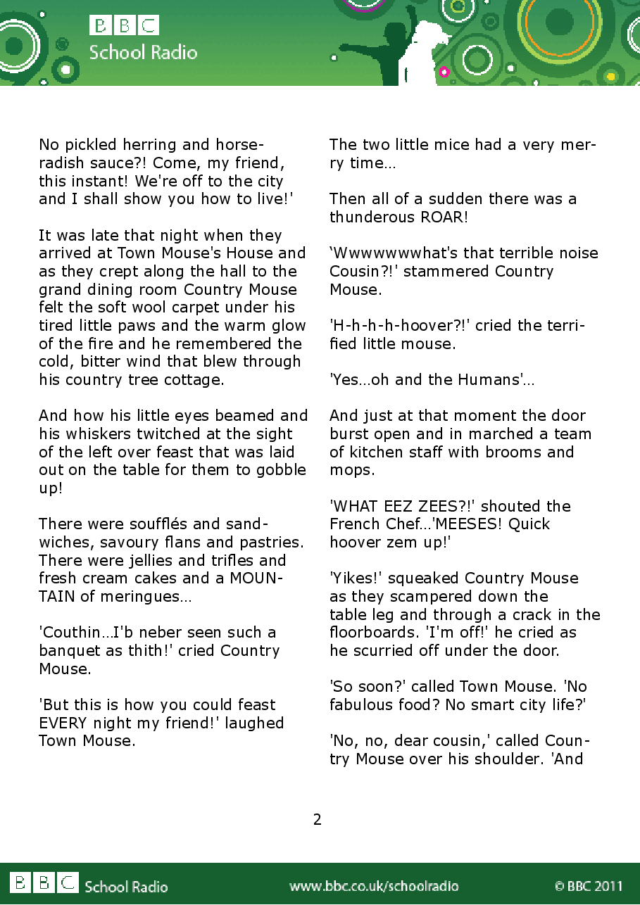 Aesop BBC的伊索寓言40故事35 the_town_mouse_and_the_country_mouse.pdf,第2页预览