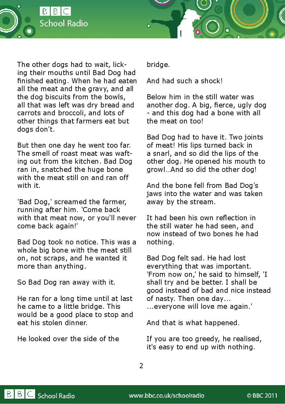 Aesop BBC的伊索寓言40故事32 the_dog_and_his_reflection.pdf,第2页预览