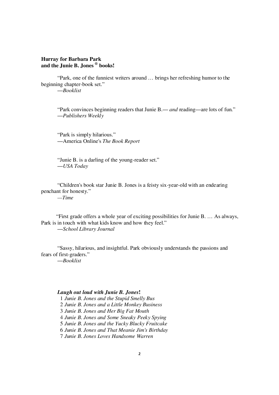 22 Junie B.First Grader_ One-Man Band - Barbara Park.pdf,第2页预览