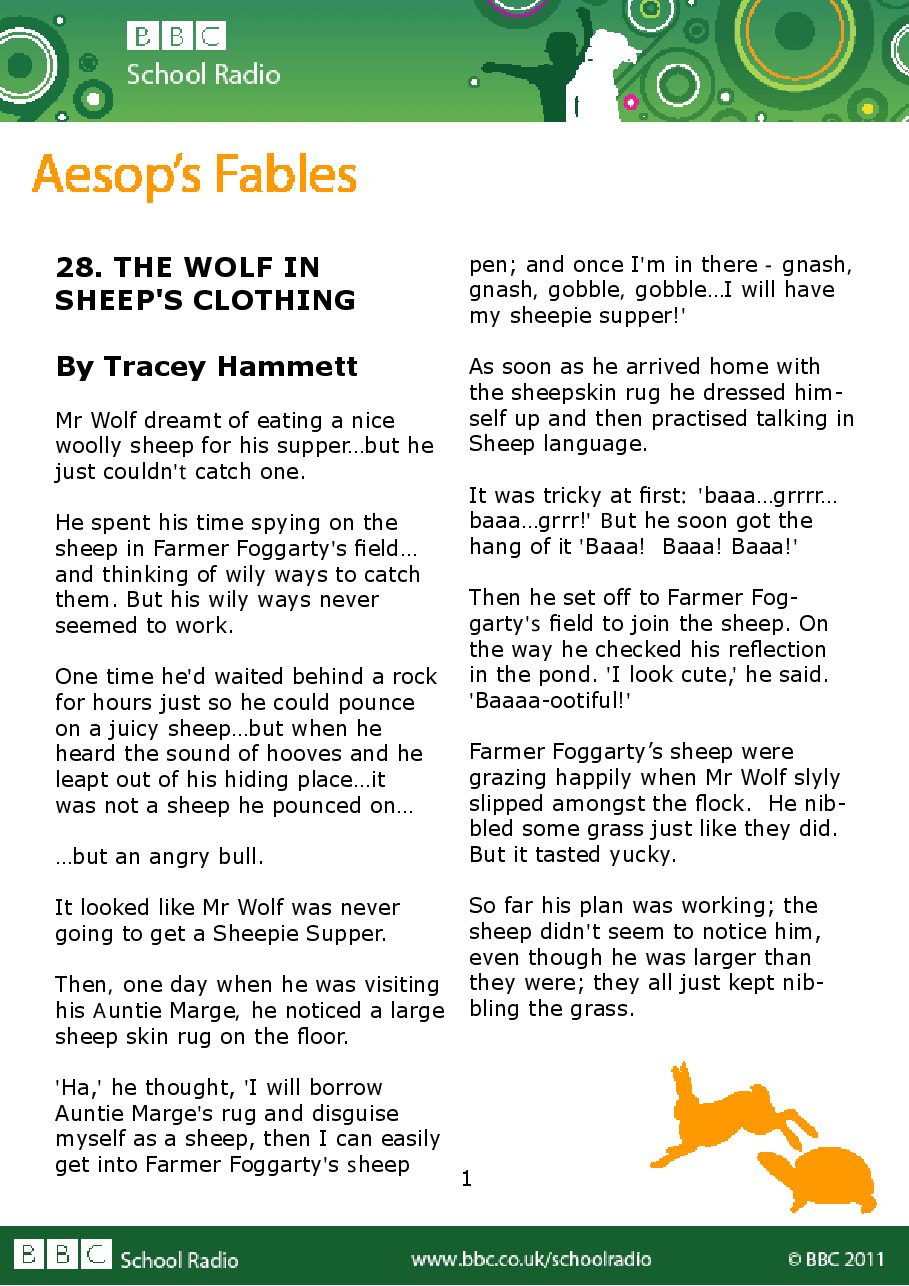 Aesop BBC的伊索寓言40故事28 the_wolf_in_sheeps_clothing.pdf,第1页预览
