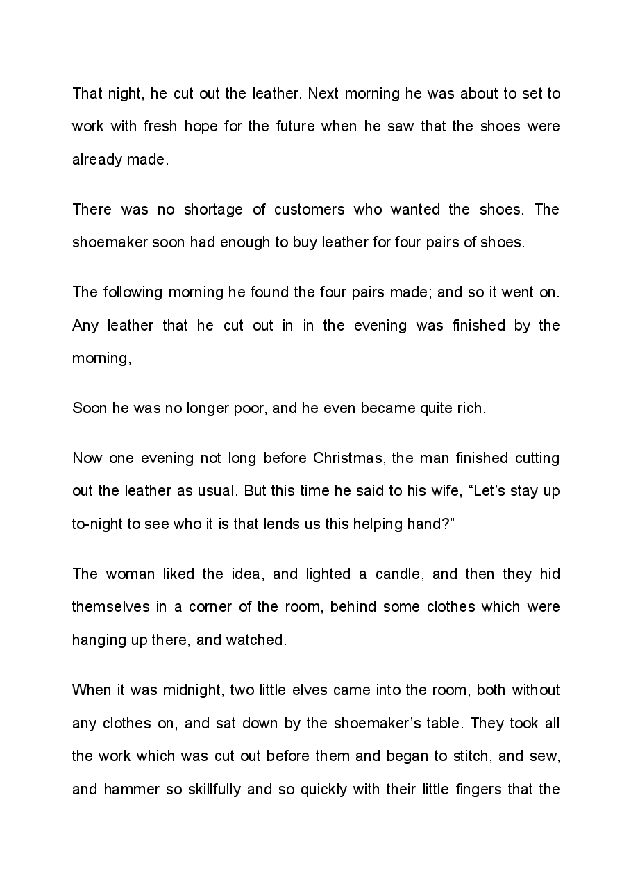 格林童话英文绘本elvesshoemaker.pdf,第2页预览