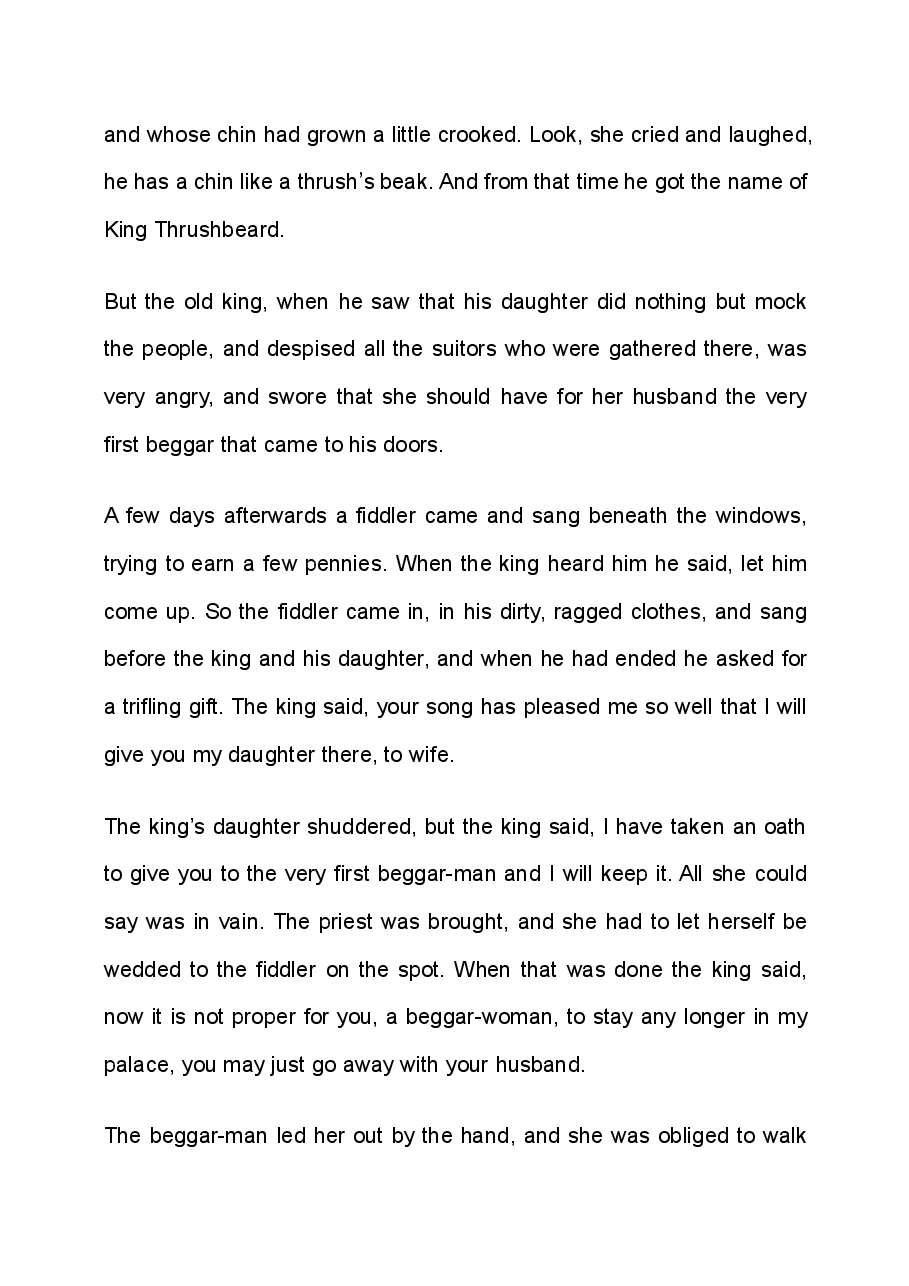 格林童话英文绘本King Thrushbeard.pdf，第2页预览