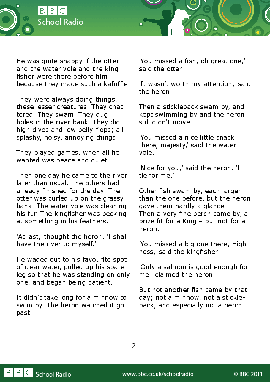 Aesop BBC的伊索寓言40故事33 the_heron_and_the_fish.pdf,第2页预览