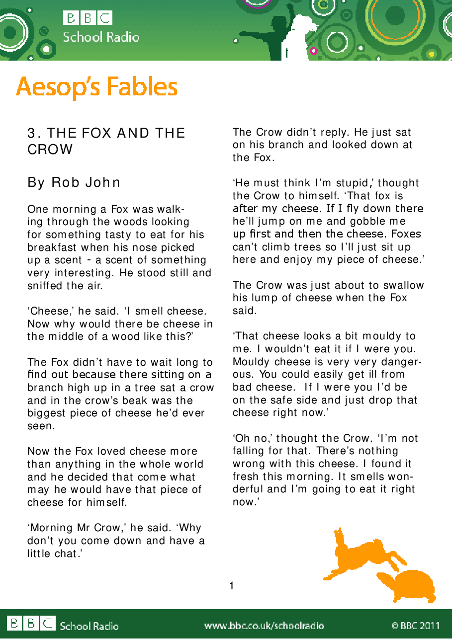 Aesop BBC的伊索寓言40故事03 the_fox_and_the_crow.pdf,第1页预览