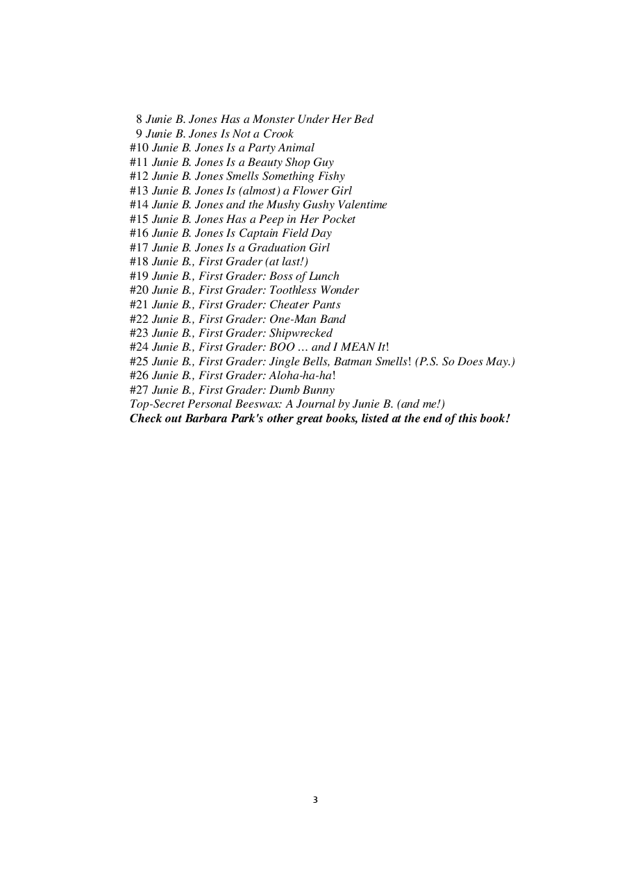 22 Junie B.First Grader_ One-Man Band - Barbara Park.pdf,第3页预览