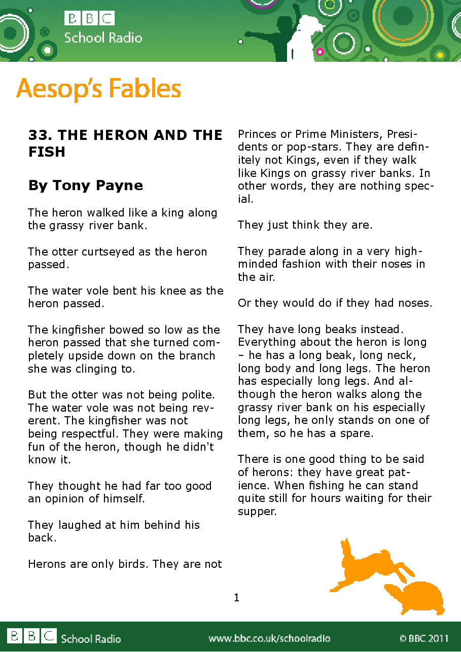 Aesop BBC的伊索寓言40故事33 the_heron_and_the_fish.pdf,第1页预览