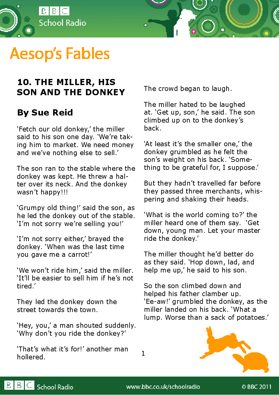 Aesop BBC的伊索寓言40故事10 the_miller_his_son_and_donkey.pdf,第1页预览
