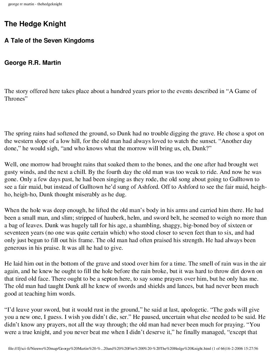 The Hedge Knight - George R. R. Martin.pdf,第1页预览