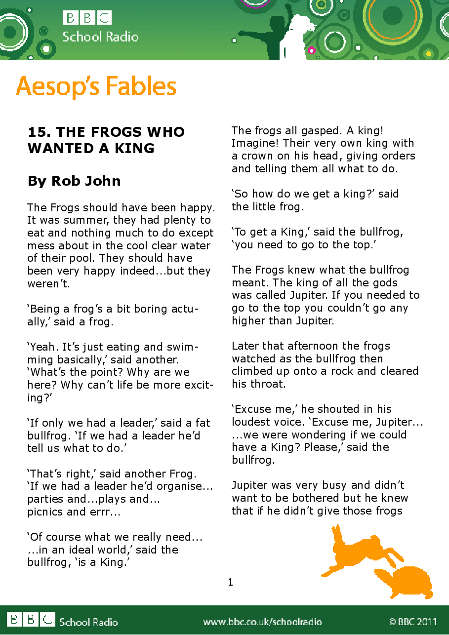 Aesop BBC的伊索寓言40故事15 the_frogs_who_wanted_a_king.pdf,第1页预览