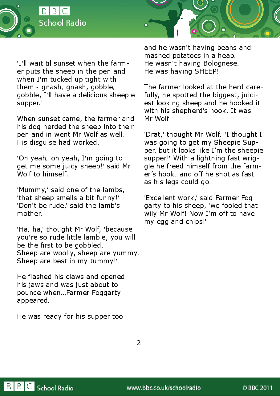 Aesop BBC的伊索寓言40故事28 the_wolf_in_sheeps_clothing.pdf,第2页预览