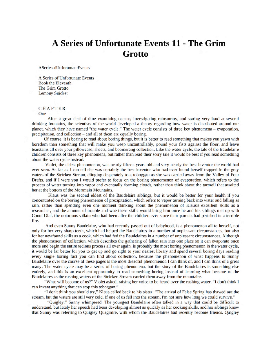 波特莱尔大遇险英文绘本A Series of Unfortunate Events 11 - The - Snicket_ Lemony.pdf,第3页预览