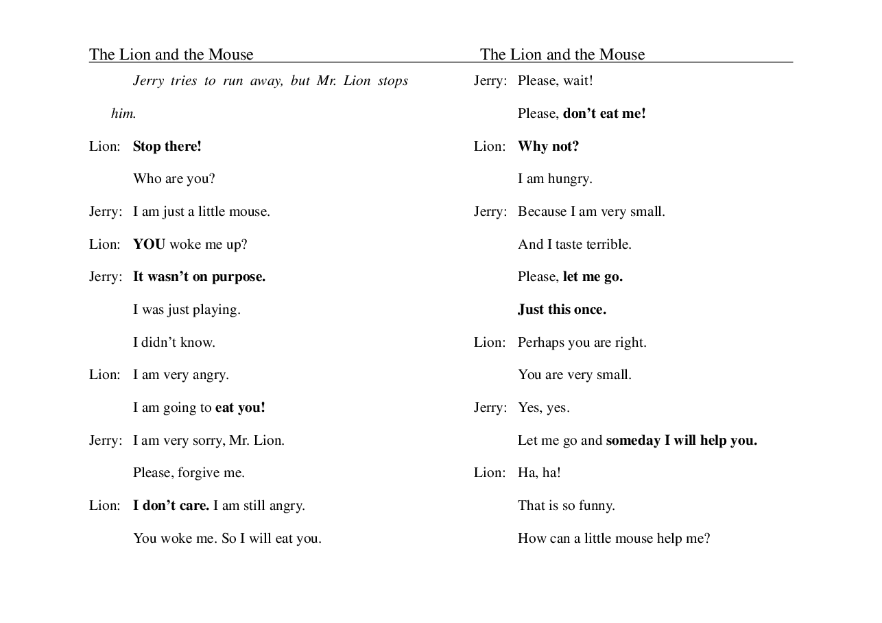 狮子与老鼠The Lion and the Mouse.pdf，第3页预览