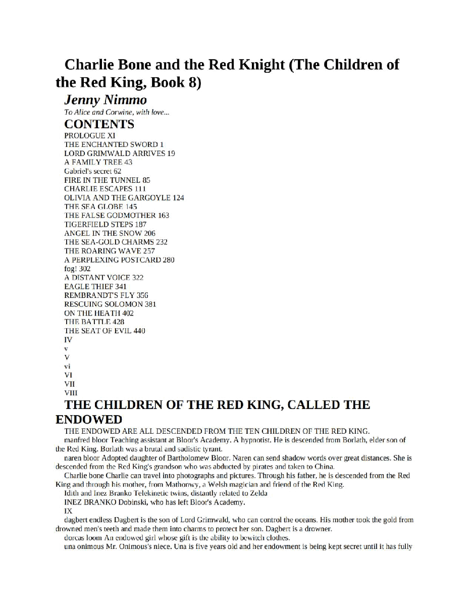 赤王的子民8部魔法记事英文绘本Charlie Bone And The Red Knight (Children Of The Red King) - Jenny Nimmo.pdf,第2页预览