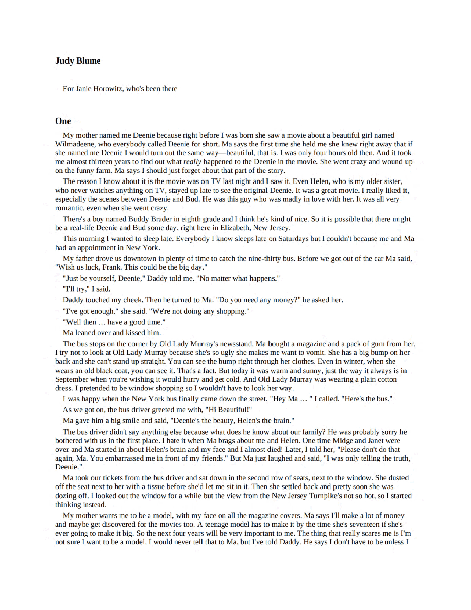 波特莱尔大遇险英文绘本Deenie - Judy Blume.pdf,第4页预览