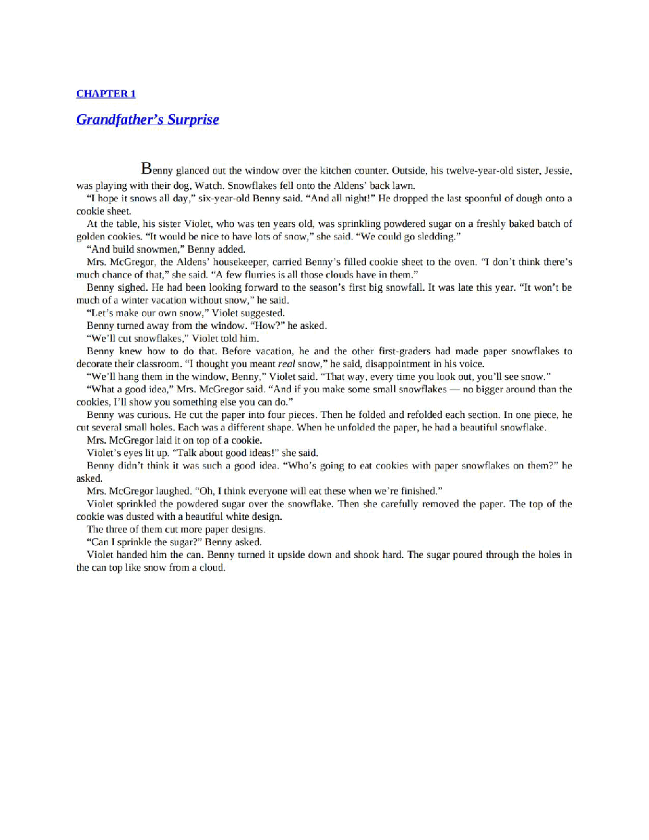Gertrude Chandler Warner - [Boxcar Children 032] - The Mystery in the Snow.pdf，第4页预览