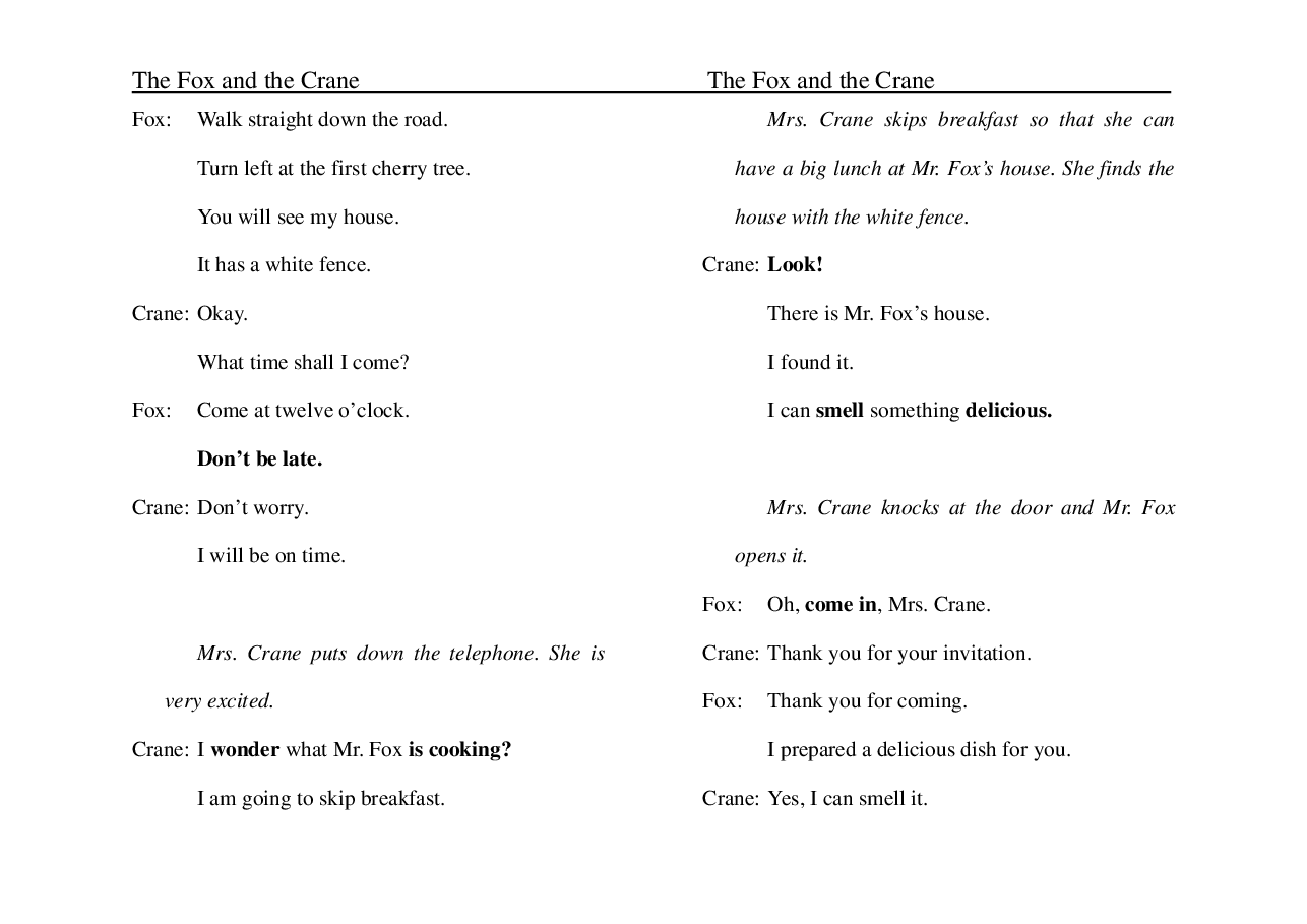 狐狸与鹤The Fox and the Crane.pdf,第2页预览