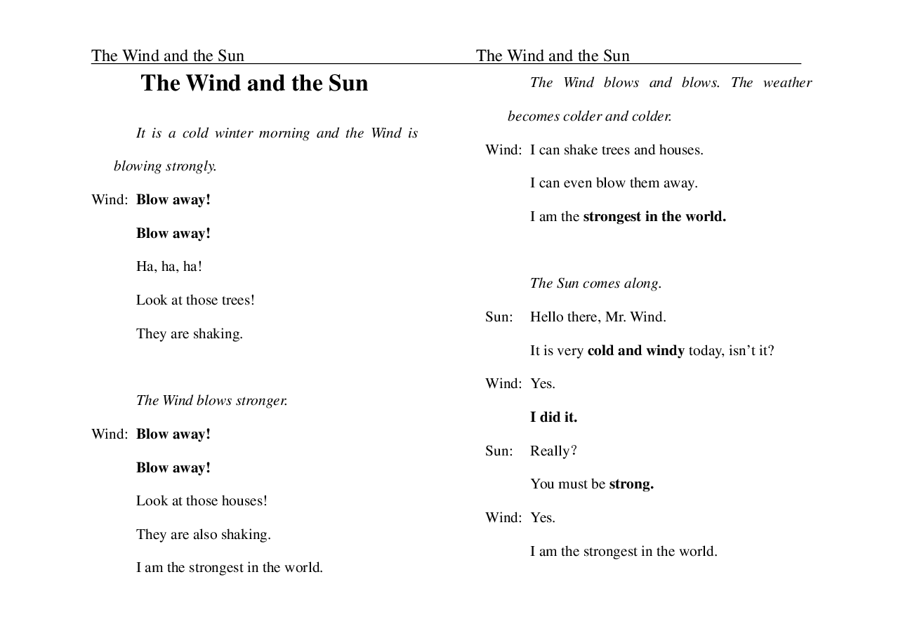 北风与太阳The Wind and the Sun.pdf,第1页预览