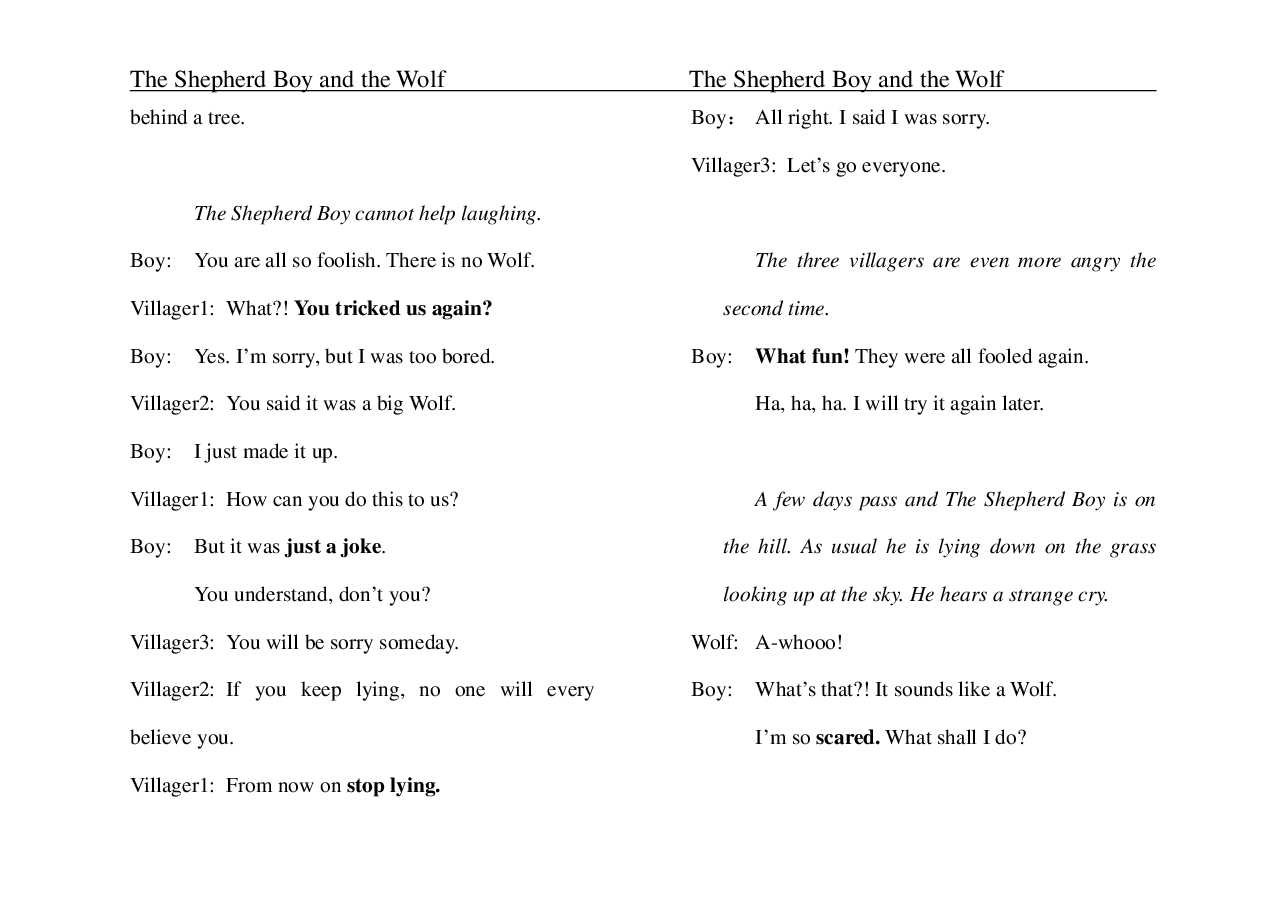 牧童与狼The Shepherd Boy and the Wolf.pdf，第4页预览
