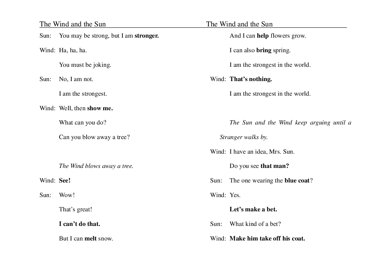 北风与太阳The Wind and the Sun.pdf,第2页预览