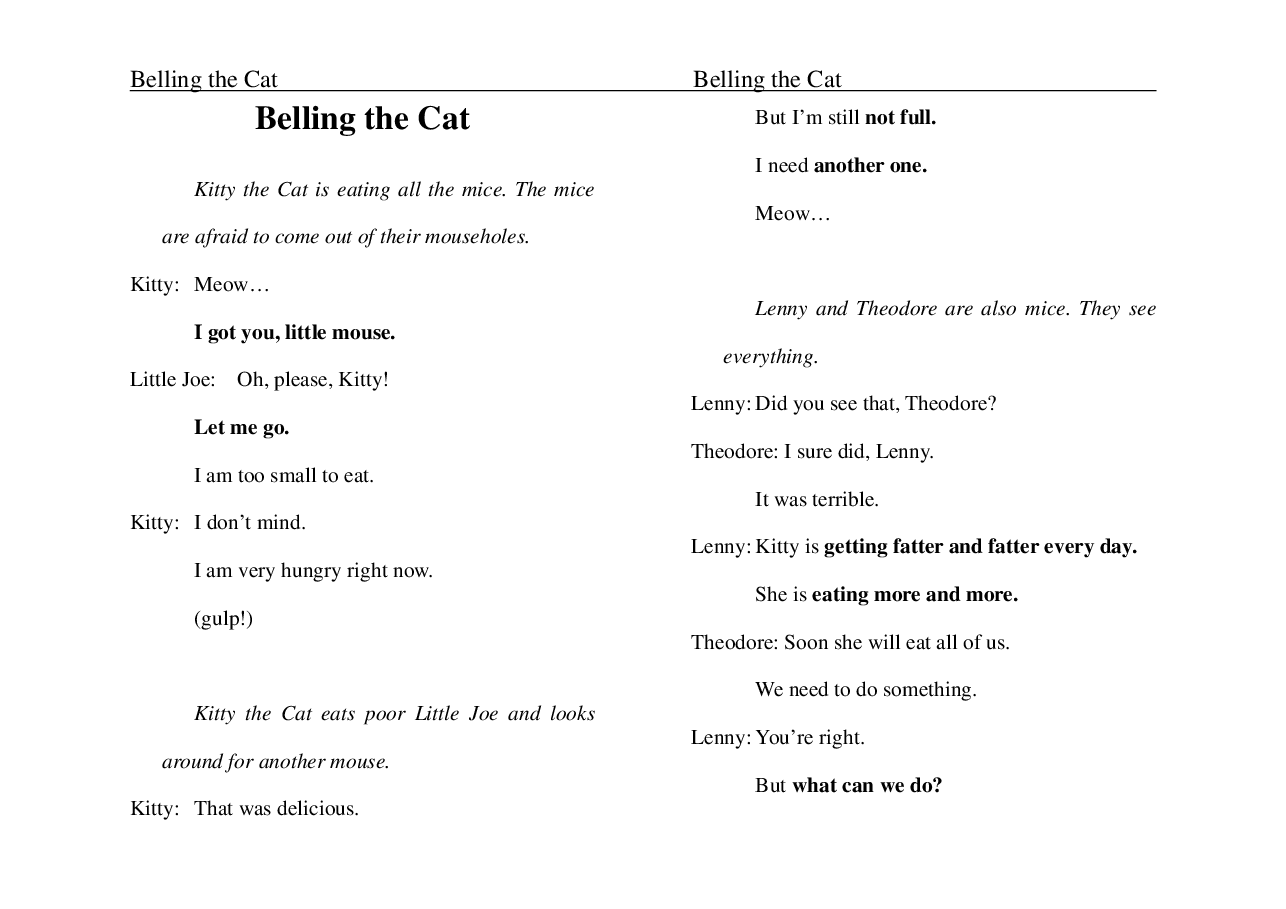 替猫带上铃铛Belling the Cat.pdf,第1页预览